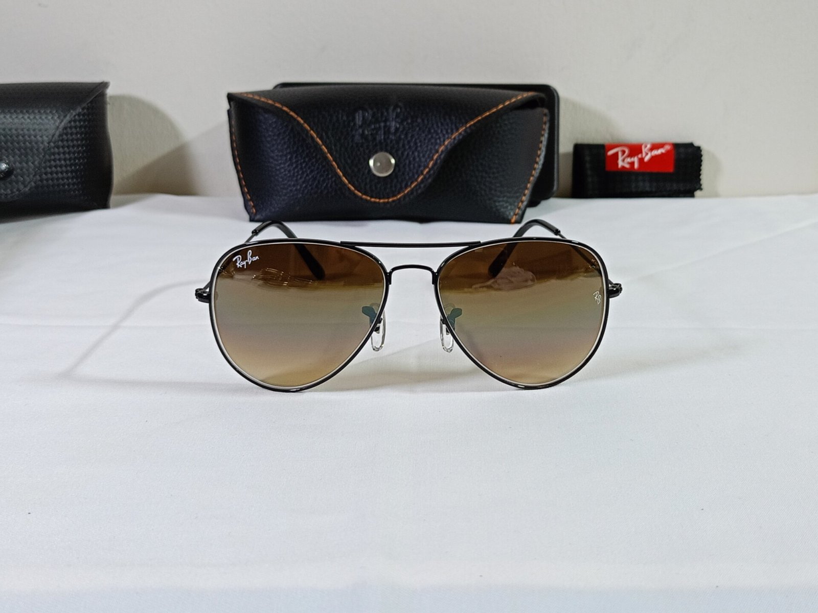 ray ban aviator brown shade sunglasses